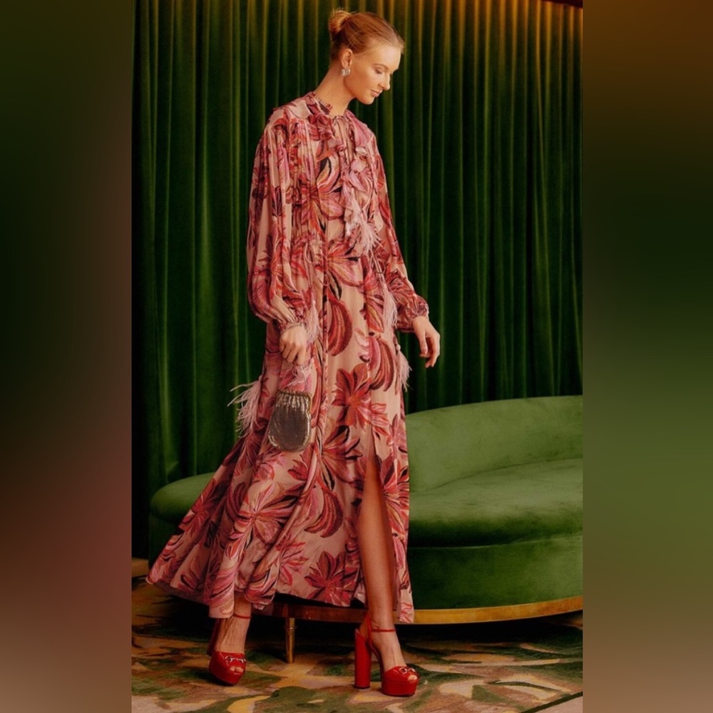 Farm Rio floral tapestry dress